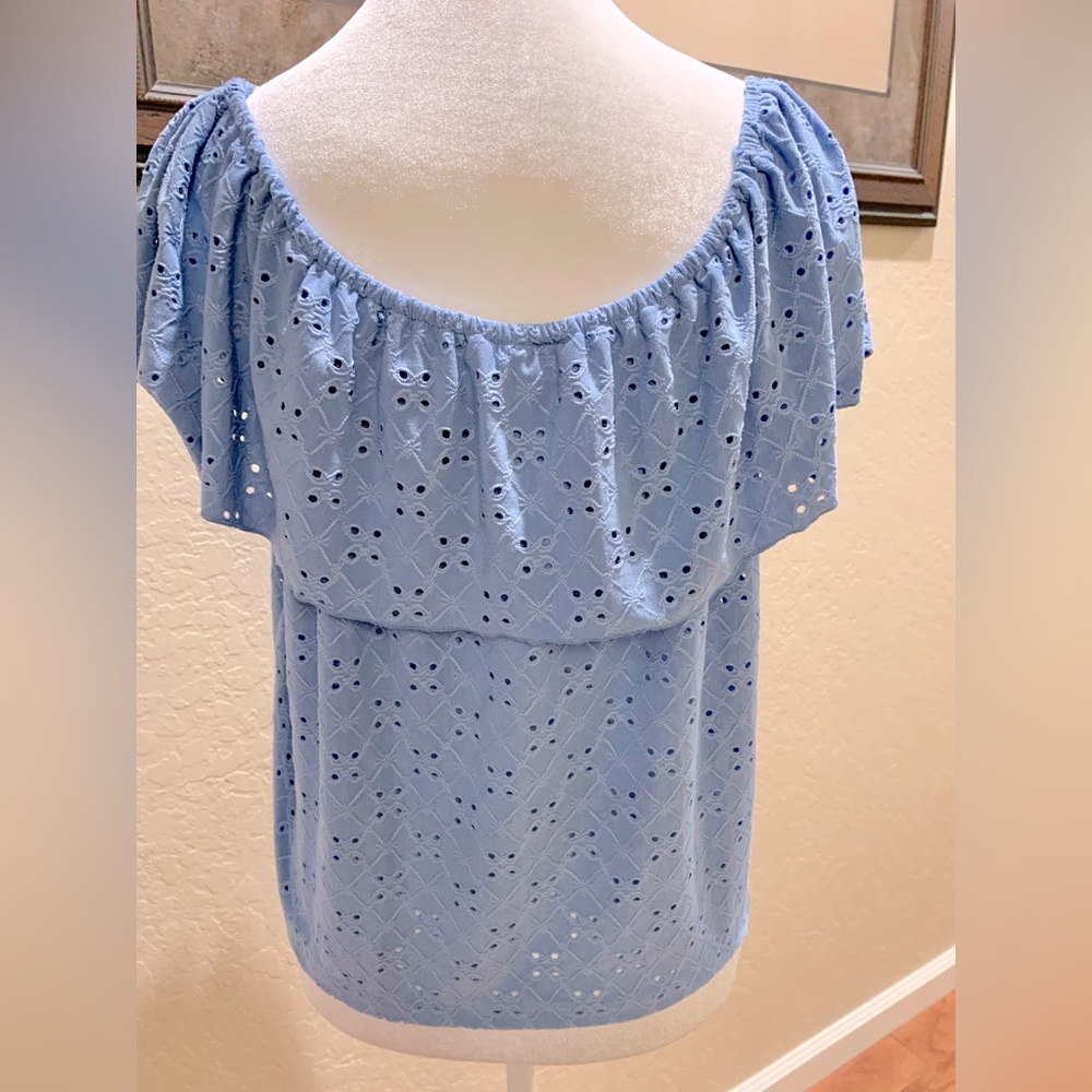 ☘️Baby blue IZ BYER peasant top size XL juniors